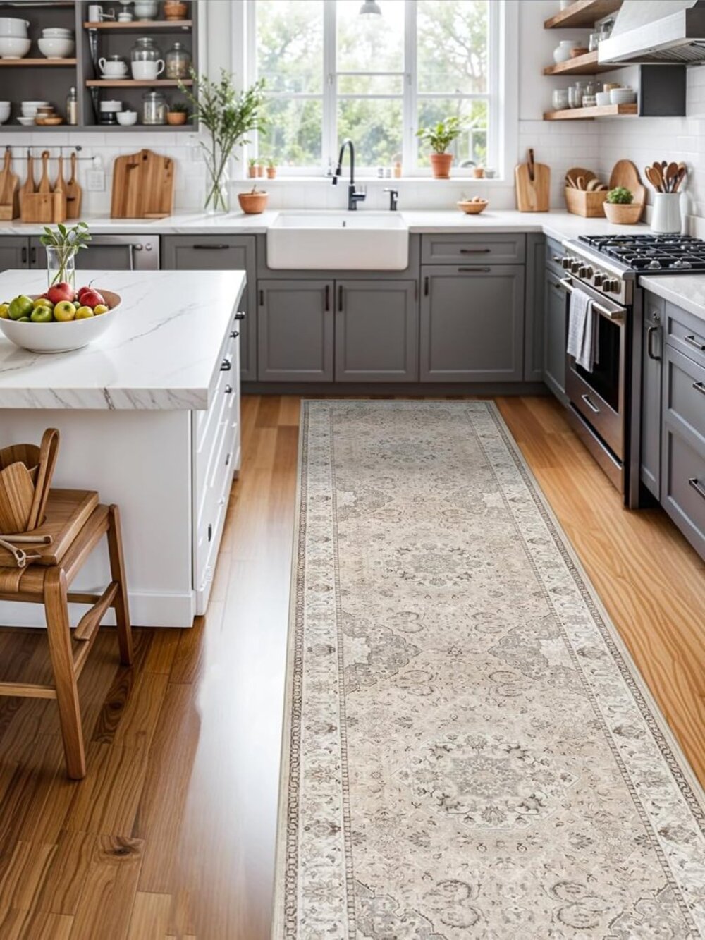 Hallway Washable Runner Rug - 2x10 Kitchen Rugs Entryway Rug Runner Vintage Soft - Picture 7 of 9